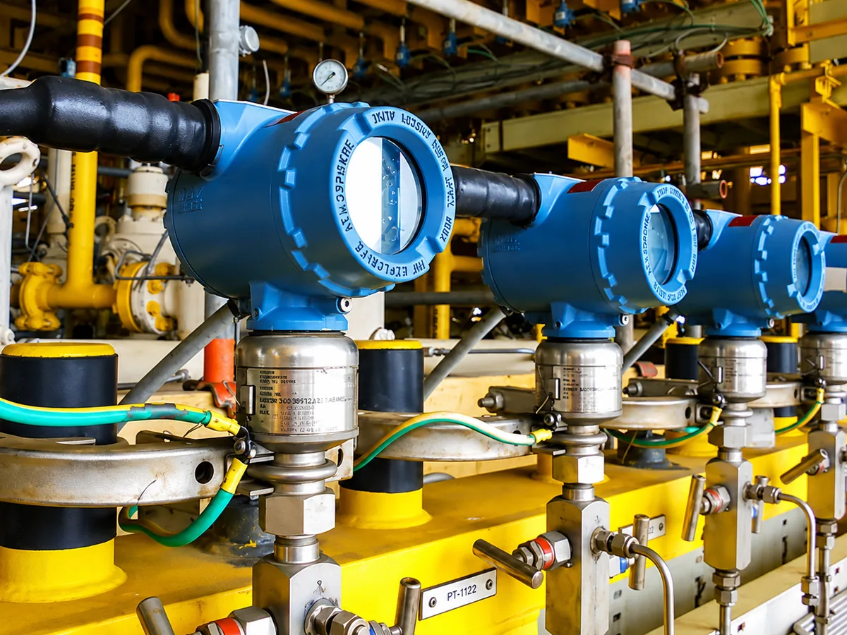 Butterfly valves and actuators on process piping in a chemical plant